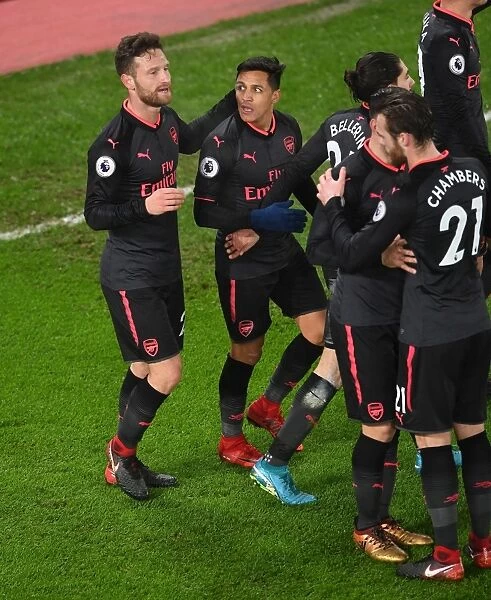 Mustafi and Sanchez Celebrate Goal: Crystal Palace vs. Arsenal, Premier League 2017-18