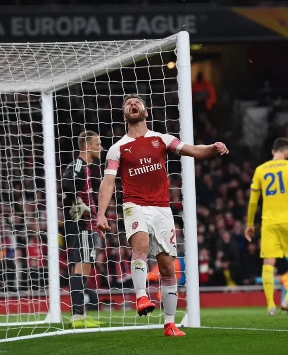 Framed Print : Mustafi Scores the Winning Goal: Arsenal Secures Europa League Victory over BATE Borisov Framed Print : Mustafi Scores the Winning Goal: Arsenal Secures Europa League Victory over BATE Borisov