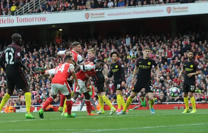 Framed Print : Mustafi Strikes Back: Arsenal's Comeback Goal vs Manchester City (2016-17) Framed Print : Mustafi Strikes Back: Arsenal's Comeback Goal vs Manchester City (2016-17)