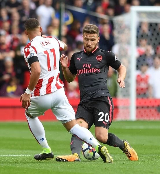Mustafi Tackles Jese: Intense Moment from Stoke City vs Arsenal (2017-18)