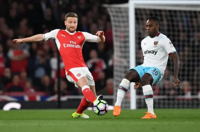 Framed Print : Mustafi vs. Antonio: Intense Clash Between Arsenal and West Ham United, Premier League 2016-17 Framed Print : Mustafi vs. Antonio: Intense Clash Between Arsenal and West Ham United, Premier League 2016-17