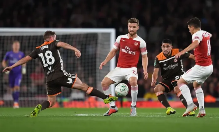 Framed Print : Mustafi vs. Judge: Clash at the Emirates - Arsenal vs. Brentford, Carabao Cup 2018-19 Framed Print : Mustafi vs. Judge: Clash at the Emirates - Arsenal vs. Brentford, Carabao Cup 2018-19