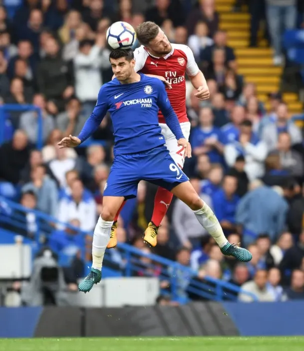 Framed Print : Mustafi vs. Morata: A Premier League Battle at Stamford Bridge Framed Print : Mustafi vs. Morata: A Premier League Battle at Stamford Bridge