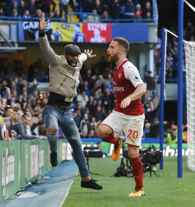 Framed Print : Mustafi's Disallowed Goal: Arsenal Fan Invades Pitch Amidst Chelsea Rivalry (2017-18) Framed Print : Mustafi's Disallowed Goal: Arsenal Fan Invades Pitch Amidst Chelsea Rivalry (2017-18)