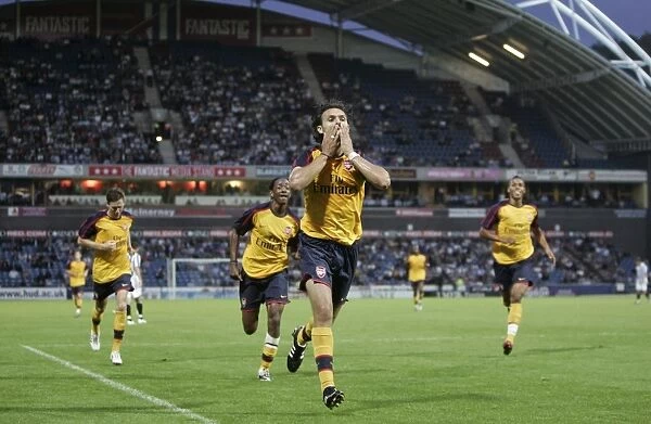 Nacer Barazite's Goal Celebration: Arsenal's 2-1 Pre-Season Victory Over Huddersfield, 2008