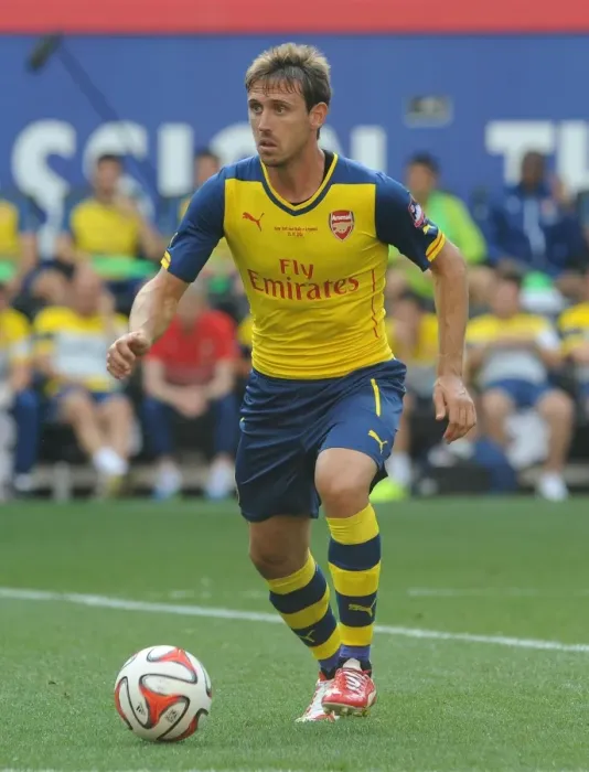Framed Print : Nacho Monreal in Action: Arsenal vs. New York Red Bulls (2014-15 Pre-Season Friendly)