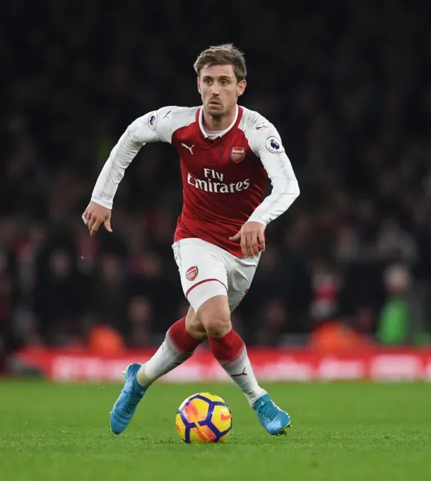 Framed Print : Nacho Monreal in Action: Arsenal vs. Liverpool, Premier League 2017-18