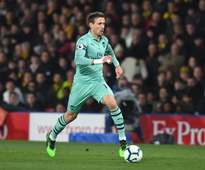 Framed Print : Nacho Monreal in Action: Arsenal vs. Watford, Premier League 2018-19