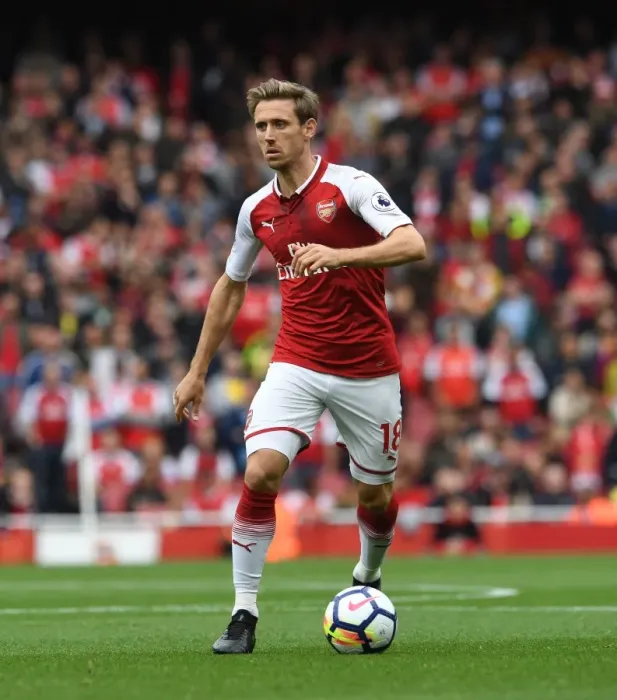 Framed Print : Nacho Monreal in Action: Arsenal vs Brighton & Hove Albion, Premier League 2017-18