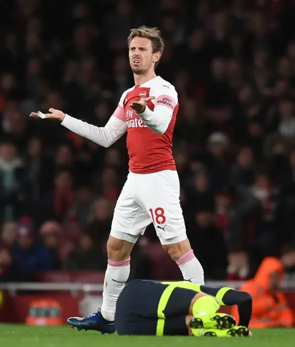 Framed Print : Nacho Monreal in Action: Arsenal vs Huddersfield Town, Premier League 2018-19