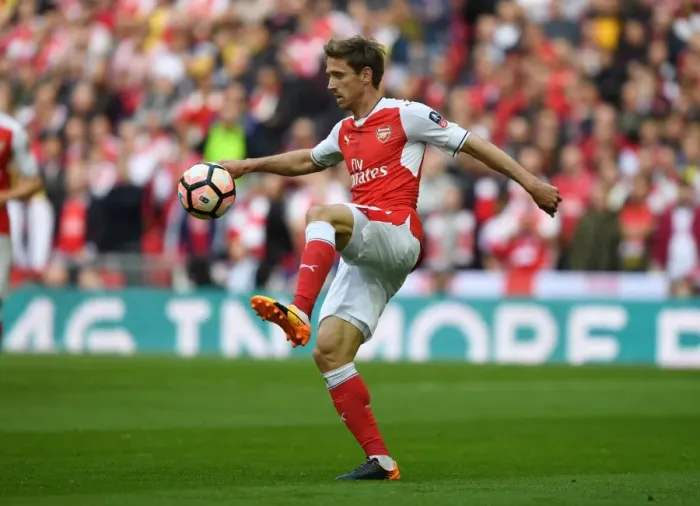 Framed Print : Nacho Monreal in Action: Arsenal vs Manchester City - FA Cup Semi-Final, 2017