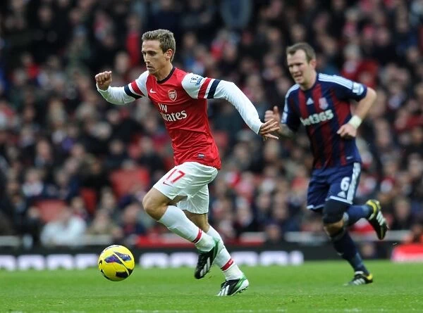 Nacho Monreal in Action: Arsenal vs Stoke City, Premier League 2012-13