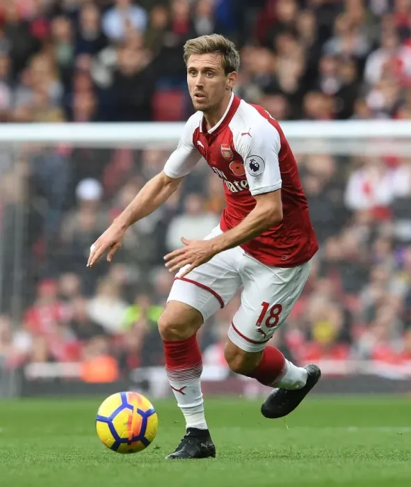 Framed Print : Nacho Monreal in Action: Arsenal vs Swansea City, Premier League 2017-18