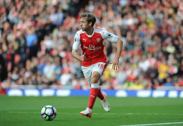 Framed Print : Nacho Monreal in Action: Arsenal vs Swansea City (2016-17) Framed Print : Nacho Monreal in Action: Arsenal vs Swansea City (2016-17)