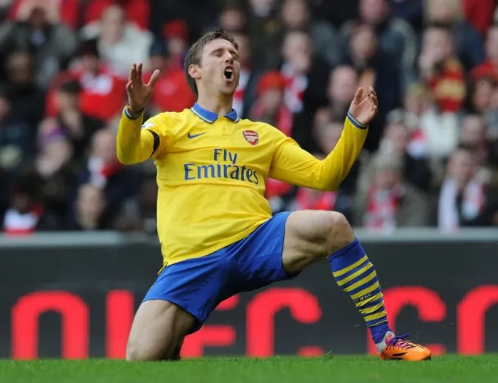 Framed Print : Nacho Monreal in Action: Liverpool vs Arsenal, Premier League 2013-14