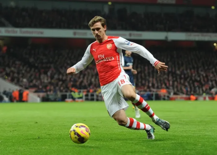 Framed Print : Nacho Monreal (Arsenal). Arsenal 1: 0 Southampton. Barclays Premier League. Emirates Stadium