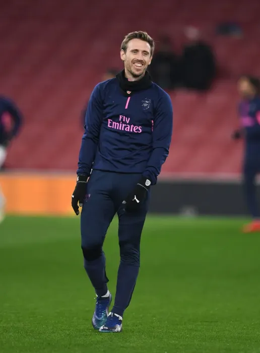 Framed Print : Nacho Monreal - Arsenal Football Club, Pre-Match Focus vs Qarabag FK, UEFA Europa League, Emirates Stadium