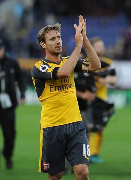 Nacho Monreal Celebrates with Arsenal Fans: Burnley Victory
