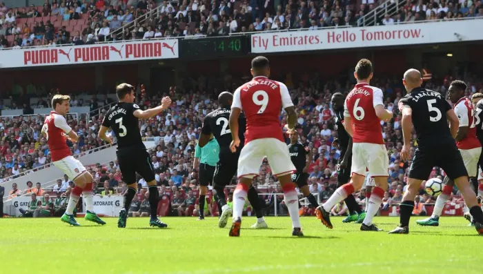 Framed Print : Nacho Monreal Scores First Goal: Arsenal vs. West Ham United, Premier League 2017-18 Framed Print : Nacho Monreal Scores First Goal: Arsenal vs. West Ham United, Premier League 2017-18