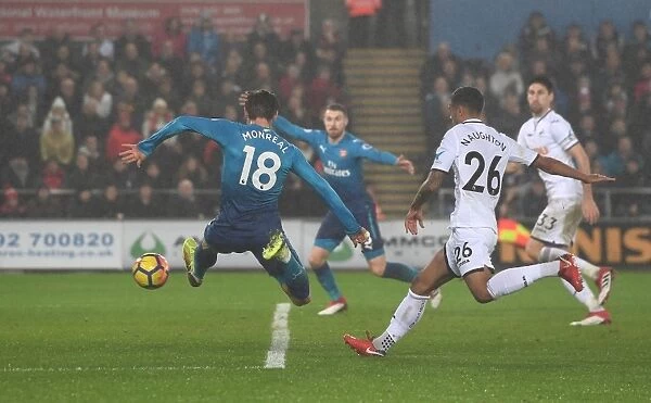 Nacho Monreal Scores Game-Winning Goal for Arsenal against Swansea City, January 2018