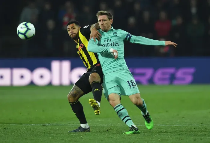 Framed Print : Nacho Monreal vs. Andre Gray: Intense Battle at Vicarage Road - Arsenal vs. Watford, Premier League 2018-19 Framed Print : Nacho Monreal vs. Andre Gray: Intense Battle at Vicarage Road - Arsenal vs. Watford, Premier League 2018-19