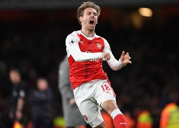 Nacho Monreal's Ecstatic Moment: Arsenal's Goal Against Leicester City (2016-17)