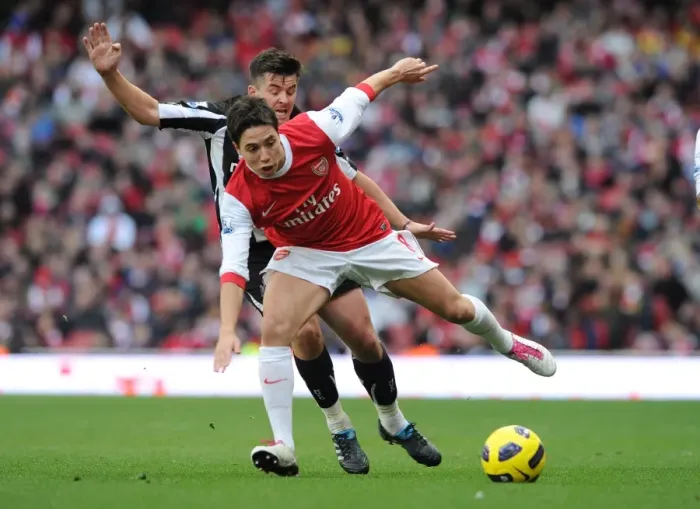 Framed Print : Nasri vs. Barton: Newcastle's Surprise Win at Arsenal's Emirates (Arsenal 0:1 Newcastle United, 2010-11 Barclays Premier League)