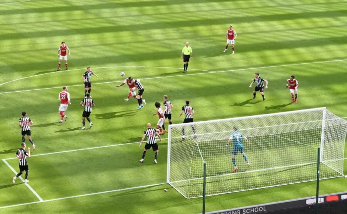 Framed Print : Newcastle United vs Arsenal: Premier League Clash Amidst Empty St. James Park (2020-21)