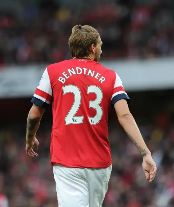 Framed Print : Nicklas Bendtner in Action: Arsenal vs Norwich City, Premier League 2013-14