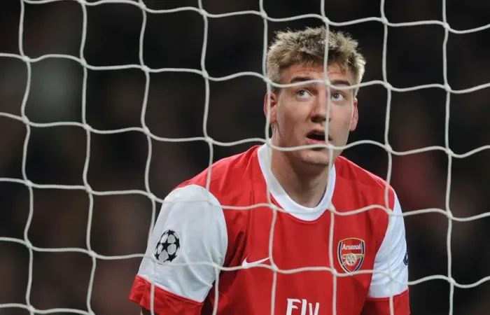 Framed Print : Nicklas Bendtner (Arsenal). Arsenal 2: 1 Barcelona, UEFA Champions League