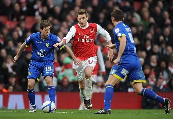 Nicklas Bendtner (Arsenal) Ben Parker (Leeds). Arsenal 1:1 Leeds United