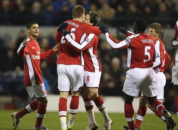 Nicklas Bendtner celebrates scoring the 1st Arsenal