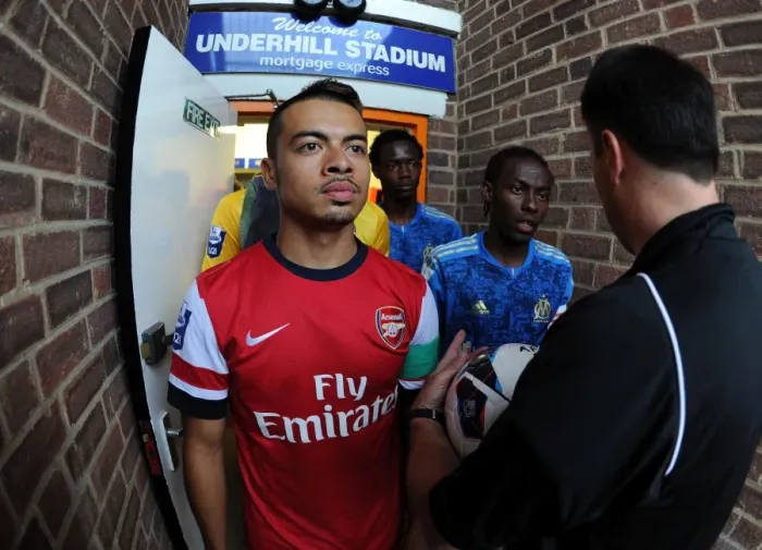 Framed Print : Nico Yennaris: In Action for Arsenal U19 against Marseille, NextGen Series 2012-13