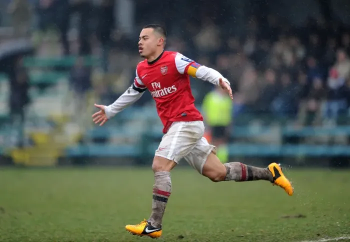 Framed Print : Nico Yennaris Scores for Arsenal U19 Against Inter Milan U19 in Milan, 2013 Framed Print : Nico Yennaris Scores for Arsenal U19 Against Inter Milan U19 in Milan, 2013