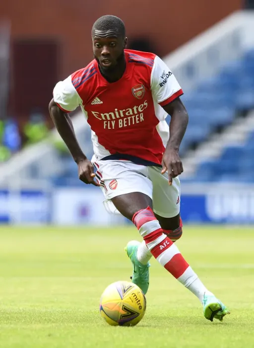 Framed Print : Nicolas Pepe in Action: Arsenal vs Rangers Pre-Season Friendly, Glasgow 2021