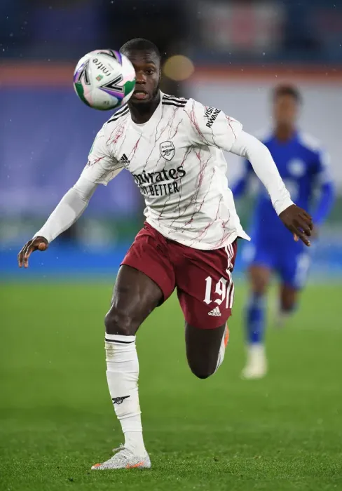 Framed Print : Nicolas Pepe in Action: Leicester City vs. Arsenal, Carabao Cup 2020-21