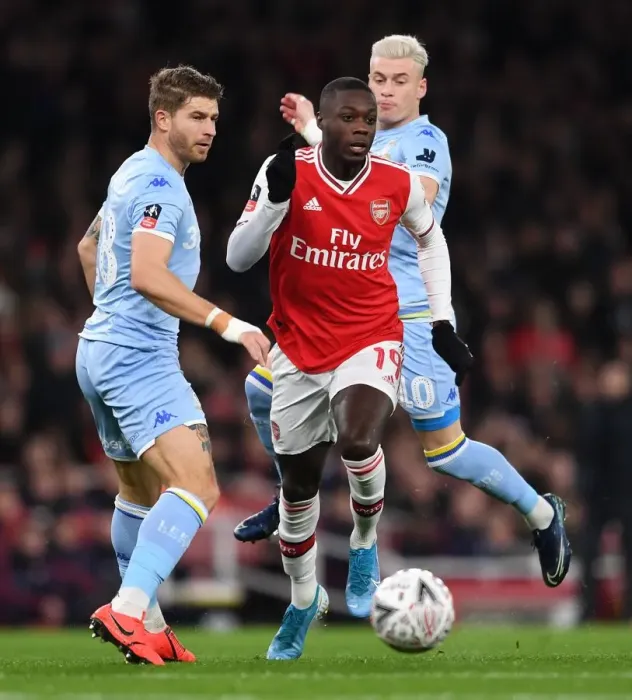 Framed Print : Nicolas Pepe (Arsenal) Gaetano Berardi and Ezgjan Alioski (Leeds) Framed Print : Nicolas Pepe (Arsenal) Gaetano Berardi and Ezgjan Alioski (Leeds)