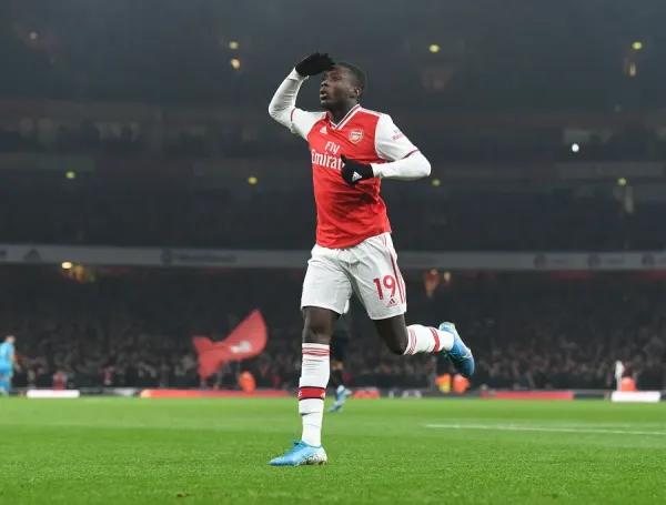 Nicolas Pepe Scores First Arsenal Goal Print: Emirates Stadium