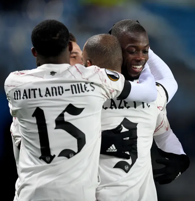 Framed Print : Nicolas Pepe Scores First Arsenal Goal: Arsenal Wins Europa League Match Against Molde