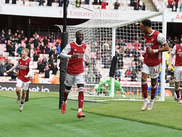 Nicolas Pepe Scores First Arsenal Goal with Limited Fans in Attendance: Arsenal vs. Brighton & Hove Albion, 2021-22 Premier League