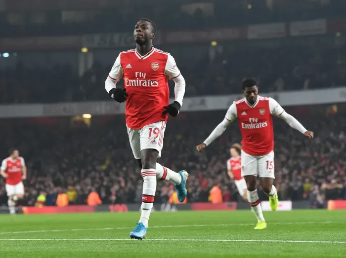 Framed Print : Nicolas Pepe's Stunner: Arsenal's Opening Goal vs Manchester United (2019-20) Framed Print : Nicolas Pepe's Stunner: Arsenal's Opening Goal vs Manchester United (2019-20)