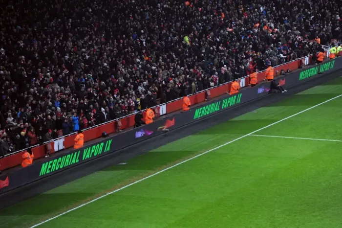 Framed Print : Nike ad boards. Arsenal 5: 1 West Ham United. Barclays Premier League. Emirates Stadium, 23 / 1 / 13 Framed Print : Nike ad boards. Arsenal 5: 1 West Ham United. Barclays Premier League. Emirates Stadium, 23 / 1 / 13