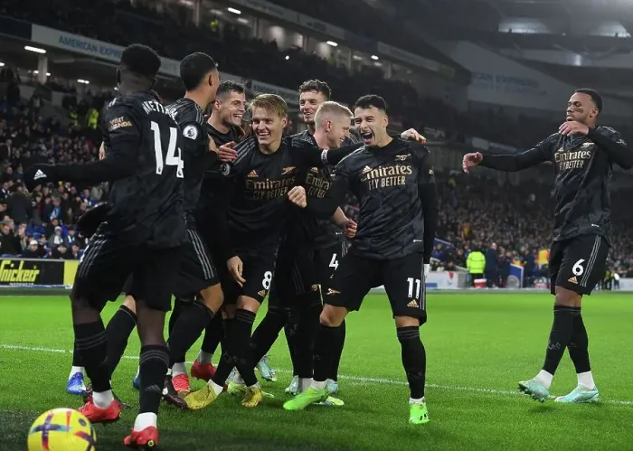 Framed Print : Nketiah Hat-Trick: Arsenal Tops Brighton in Premier League 2022-23