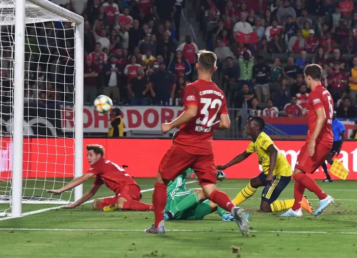 Framed Print : Nketiah Scores: Arsenal vs. Bayern Munich in 2019 International Champions Cup Framed Print : Nketiah Scores: Arsenal vs. Bayern Munich in 2019 International Champions Cup