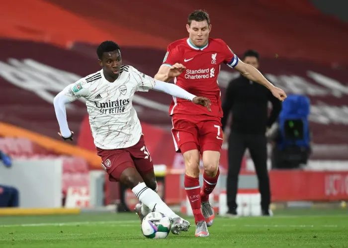 Framed Print : Nketiah Scores Dramatic Empty Netter: Arsenal Stuns Liverpool in Carabao Cup Framed Print : Nketiah Scores Dramatic Empty Netter: Arsenal Stuns Liverpool in Carabao Cup