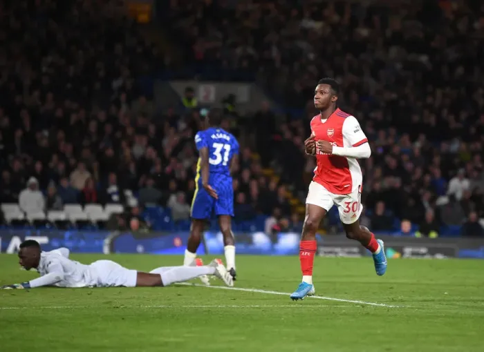 Framed Print : Nketiah's Hat-Trick: Arsenal Triumphs Over Chelsea at Stamford Bridge Framed Print : Nketiah's Hat-Trick: Arsenal Triumphs Over Chelsea at Stamford Bridge