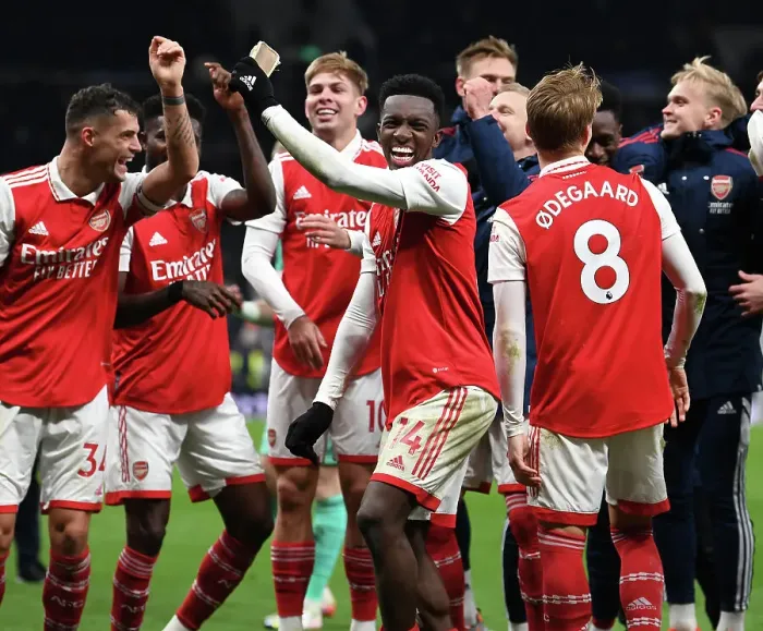Framed Print : Nketiah's Thriller: Arsenal's Triumph Over Tottenham (2022-23)