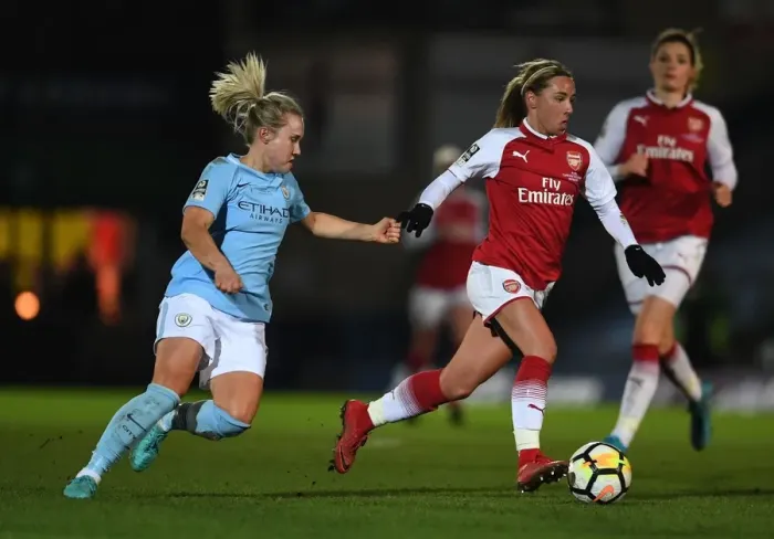 Framed Print : Nobbs vs Christiansen: A Clash of Titans in the Arsenal vs Manchester City Women's Continental Cup Final Framed Print : Nobbs vs Christiansen: A Clash of Titans in the Arsenal vs Manchester City Women's Continental Cup Final