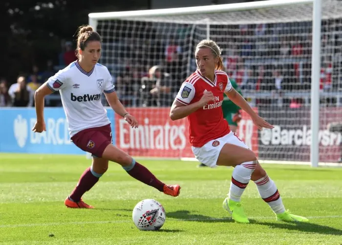 Framed Print : Nobbs vs. Vetterlein: A Star-Studded Clash in Arsenal Women vs. West Ham United WSL Match