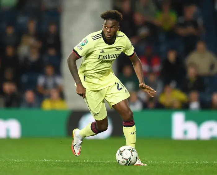 Framed Print : Nuno Tavares in Action: Arsenal's Defender Faces Off Against West Bromwich Albion in Carabao Cup Clash